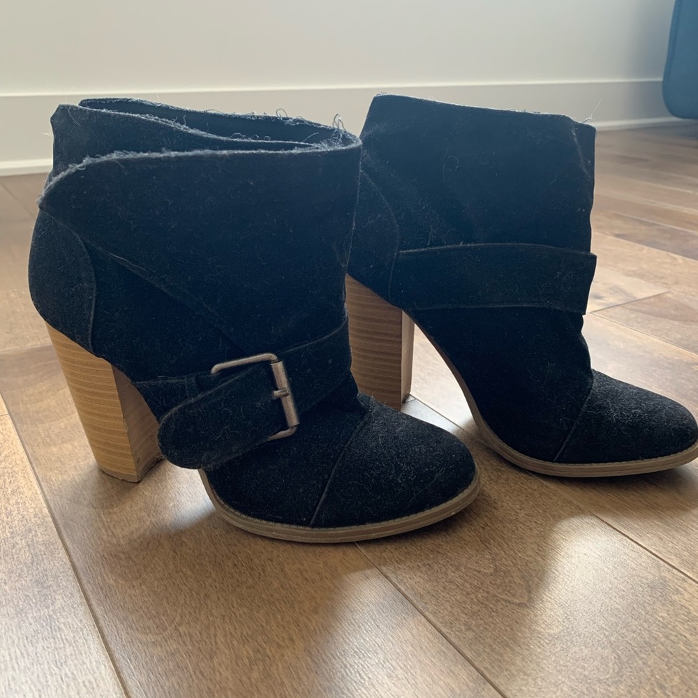 Black suede boots